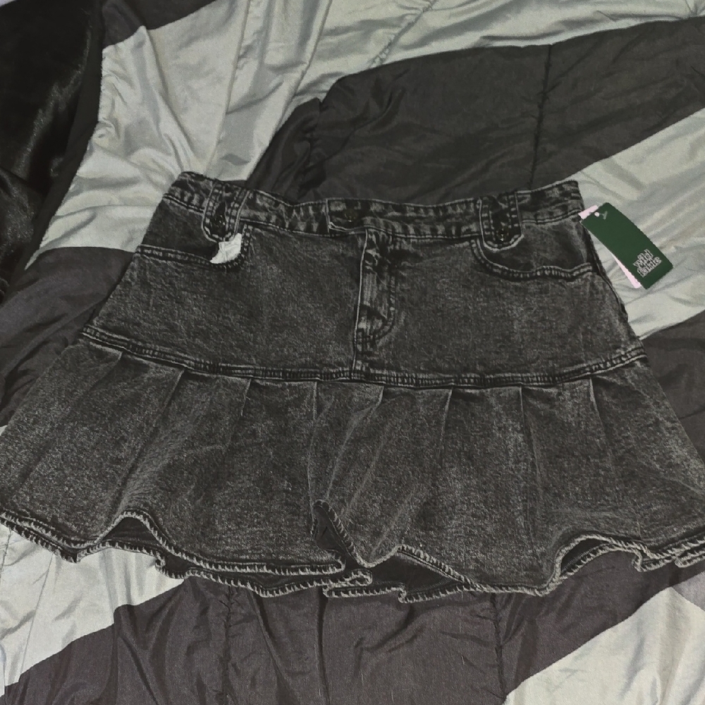 Wild Fable Charcoal Ruffle Mini Skirt